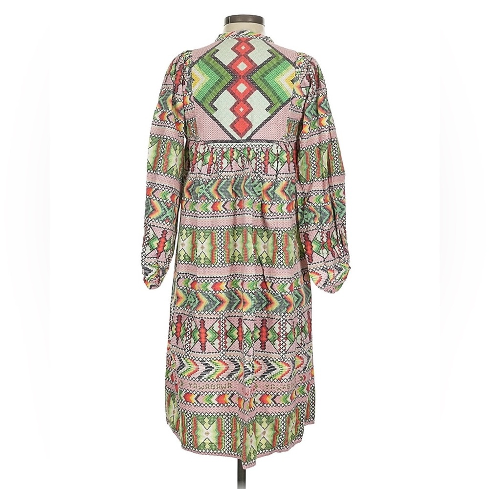 Farm Rio “Amulet” Vibrant Tribal Oversized Long Sleeve Dress - Small - Picture 6 of 7